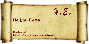 Hejja Emma névjegykártya